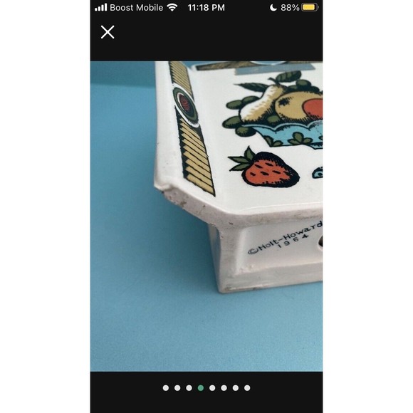 Vintage Holt Howard 1964 Ceramic Napkin Mail Holder MCM Vtg Kitchenware Signed - Picture 4 of 9